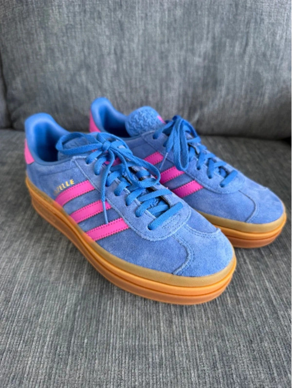 Adidas Gazelle Bold sneakers in bold blue and lucid pink Size US 7.5